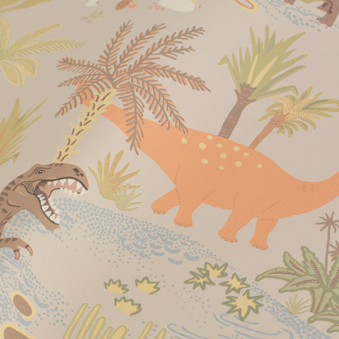 輸入壁紙 Majvillan / VINTAGE JOURNEY / Dinosaur vibes Sandy beige 154-01