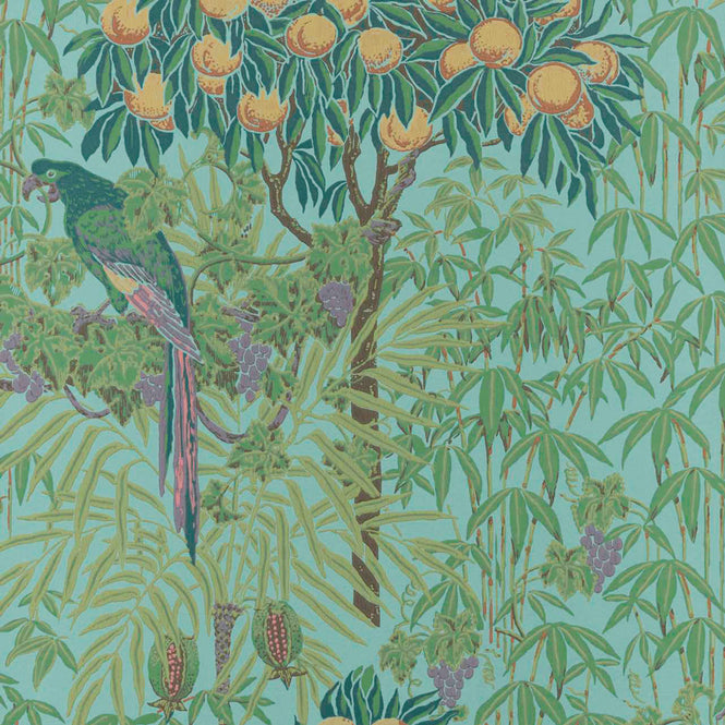 輸入壁紙 1838 Wallcoverings / V&A DECORATIVE PAPERS / MACAW Teal 2311-167-04