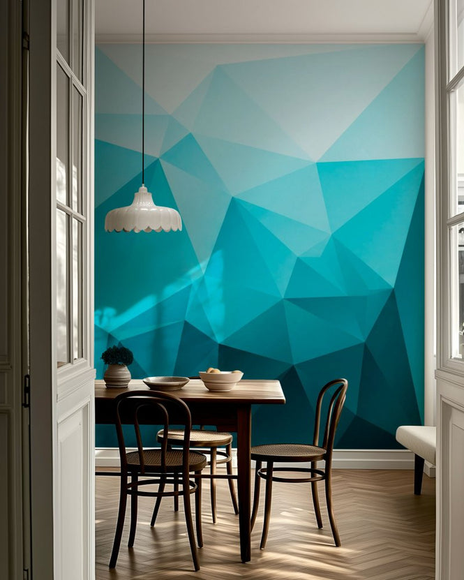 PHOTOWALL / Blue Geometric Shapes (e25004)