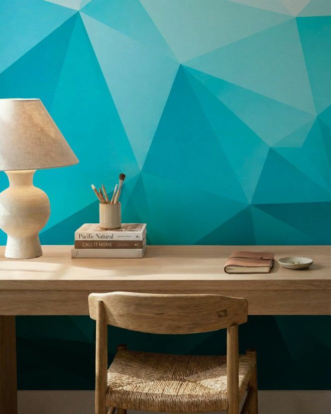 PHOTOWALL / Blue Geometric Shapes (e25004)