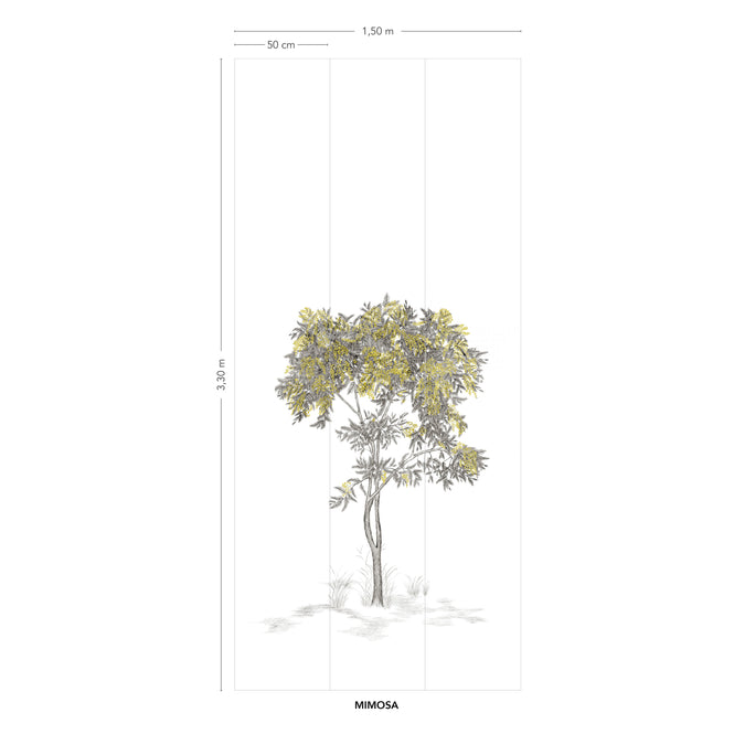 Isidore Leroy / ARBUSTES Gris Mimosa 6248312【3パネル1セット】