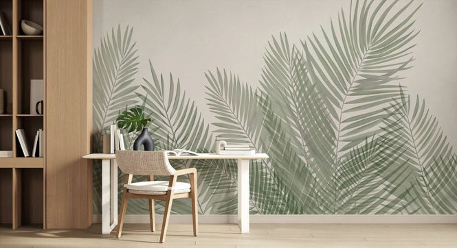 PHOTOWALL / Palm Leaf Silhouette - Green Green (e321945)