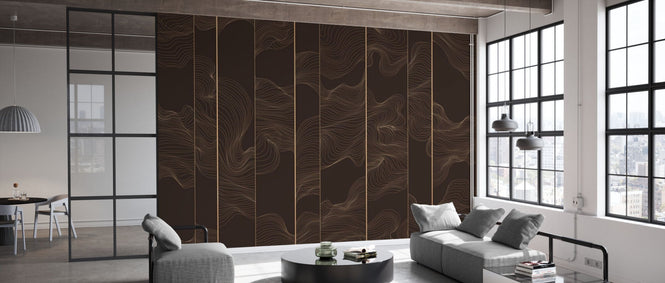 PHOTOWALL / Illuminated Lines Curved - Chocolate (e84144)
