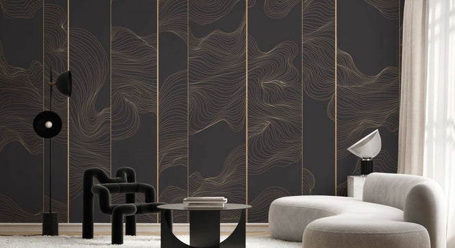 PHOTOWALL / Illuminated Lines Curved - Graphite (e84145)