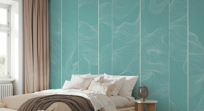 PHOTOWALL / Illuminated Lines Curved - Tiffany (e84153)