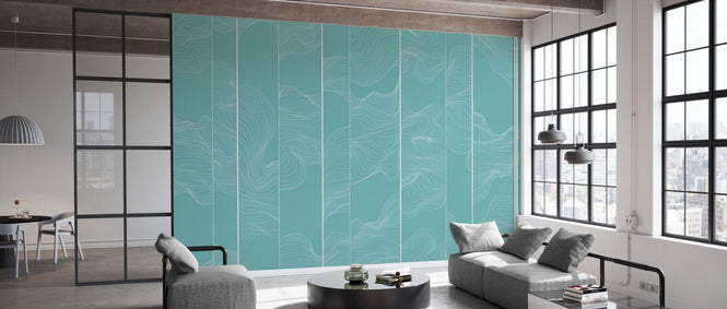 PHOTOWALL / Illuminated Lines Curved - Tiffany (e84153)