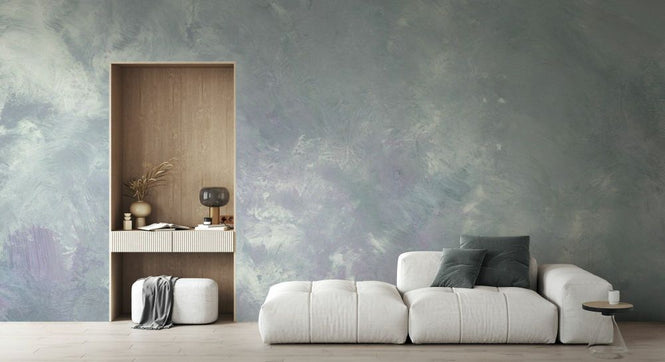 PHOTOWALL / Muted Mint and Lavander Oil Texture (e92942)