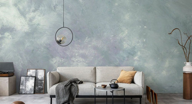 PHOTOWALL / Muted Mint and Lavander Oil Texture (e92942)
