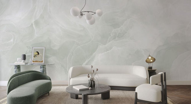 PHOTOWALL / Marble Breeze - Green - Wide (e92996)