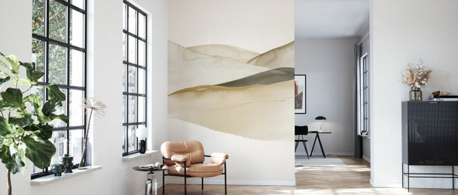 PHOTOWALL / Boho Watercolour Landscape - Beige and Grey (e93053)