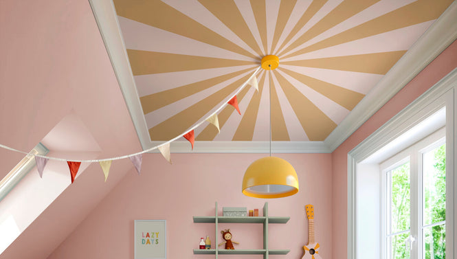 PHOTOWALL / Circus - Rectangle - Yellow and Light Pink (e94365)
