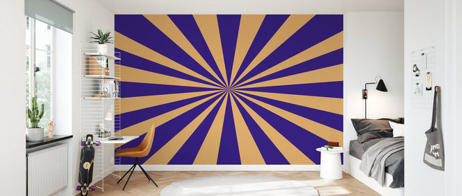 PHOTOWALL / Circus - Rectangle - Dark Blue and Yellow (e94367)