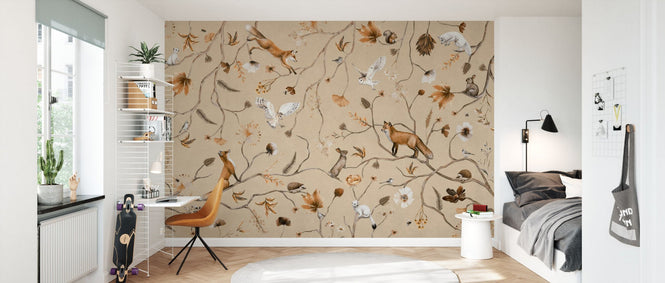 PHOTOWALL / Playful Forest - Beige (e94557)