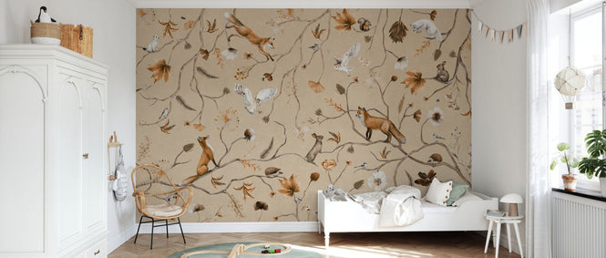 PHOTOWALL / Playful Forest - Beige (e94557)