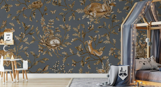 PHOTOWALL / Playful Woods - Vintage - Blue (e94580)