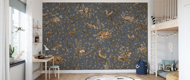 PHOTOWALL / Playful Woods - Vintage - Blue (e94580)