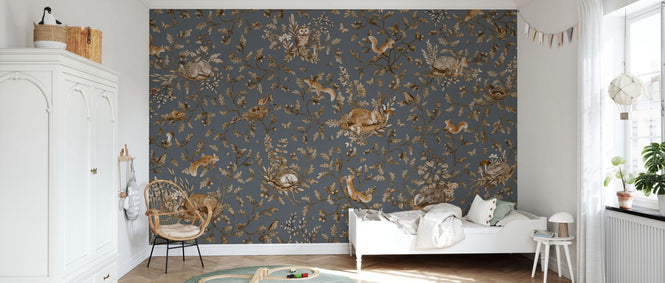 PHOTOWALL / Playful Woods - Vintage - Blue (e94580)