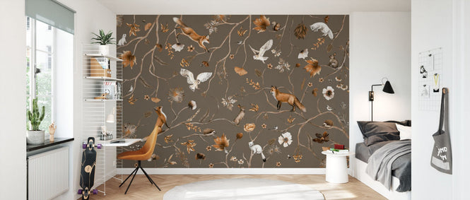 PHOTOWALL / Playful Forest - Taupe (e94588)