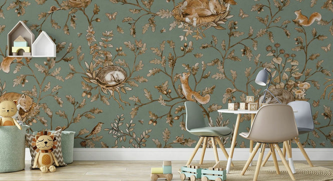 PHOTOWALL / Playful Woods - Vintage - Green (e94593)