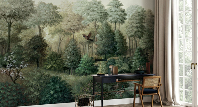 PHOTOWALL / Wildlife in Serene Forest - Green II (e94689)