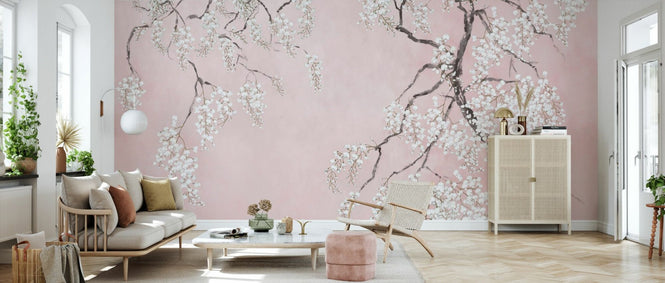 PHOTOWALL / Blossom Wisteria - Pink (e94732)