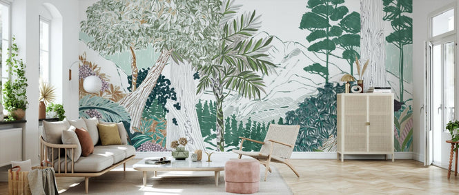 PHOTOWALL / Lush Forest Trees - Light Green (e94793)