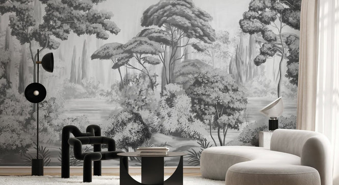PHOTOWALL / Natural Forest Landscape - BW (e95082)