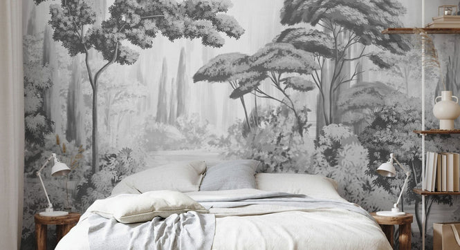 PHOTOWALL / Natural Forest Landscape - BW (e95082)