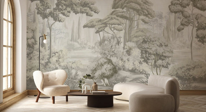 PHOTOWALL / Natural Forest Landscape - Cream (e95083)