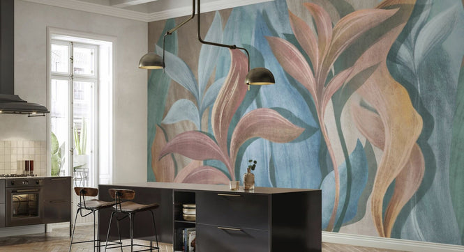 PHOTOWALL / Big Colored Leaves - Beige (e95085)