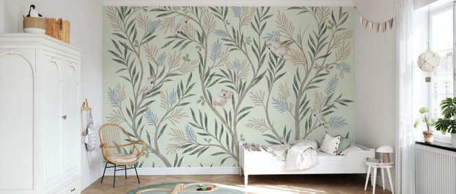 PHOTOWALL / Parrots in Trees - Beige (e95200)