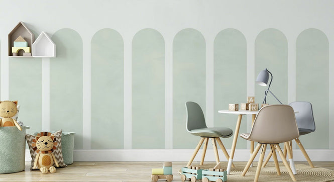 PHOTOWALL / Spaced Scallops - Warm Mint (e95274)