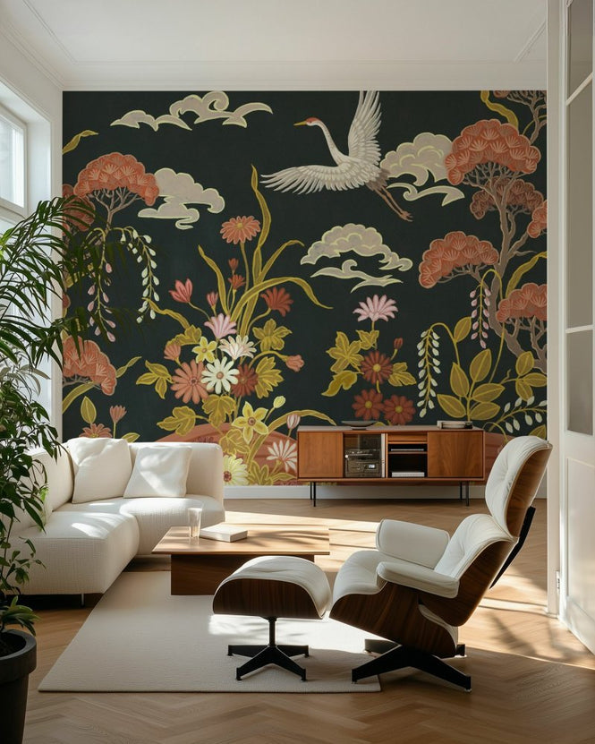 PHOTOWALL / Cranes Passage - Charcoal (e97101)