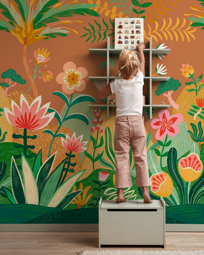 PHOTOWALL / Enchanted Jungle Scape - Terracotta (e97186)