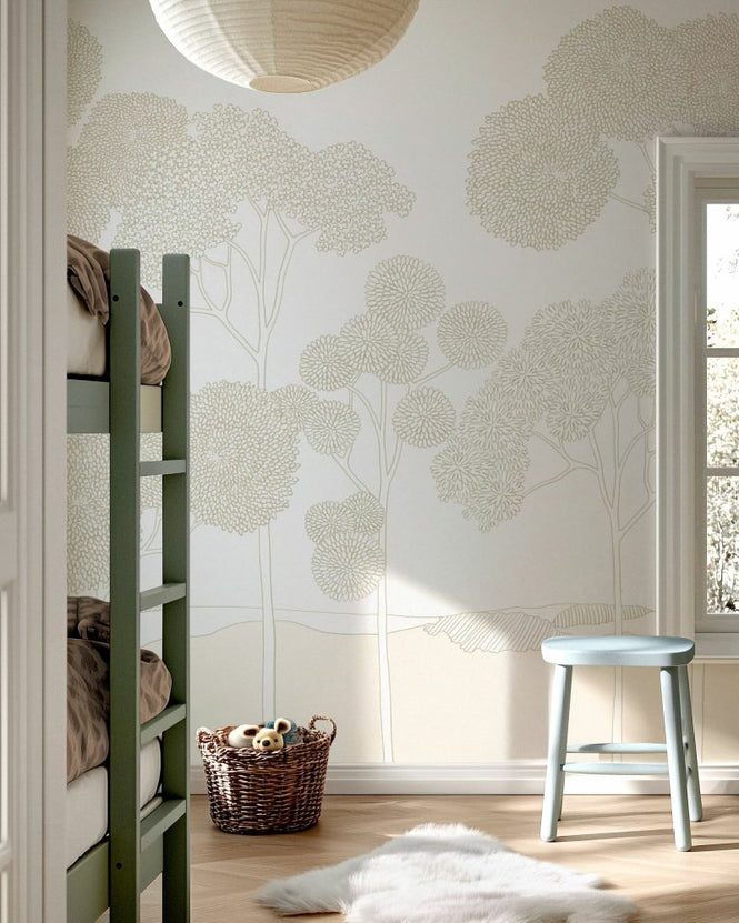 PHOTOWALL / Botanical Etched Grove - Light Beige (e97193)