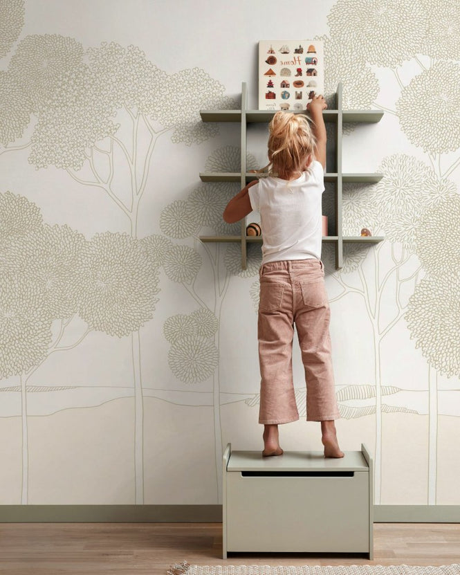 PHOTOWALL / Botanical Etched Grove - Light Beige (e97193)