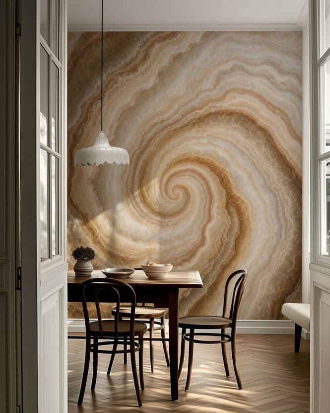 PHOTOWALL / Fibonacci Poster - Golden Marble Flow Muted Tones (e97533)