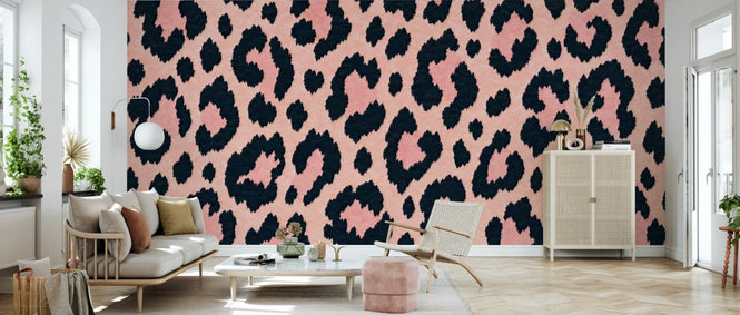 PHOTOWALL / Pink Leopard Print Wallpaper (e97770)