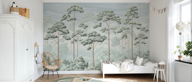 PHOTOWALL / Forest Woodland Canopy - Sage Green (e97975)
