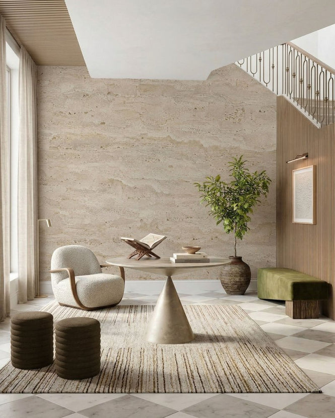 PHOTOWALL / Travertine Stone Waves (e98158)