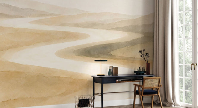 PHOTOWALL / Watercolor River Beige (e98182)