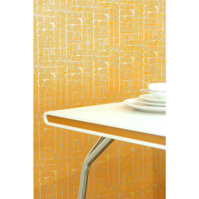 輸入壁紙 Flavor Paper / CIRCUIT / Tangerine On Silver Mylar