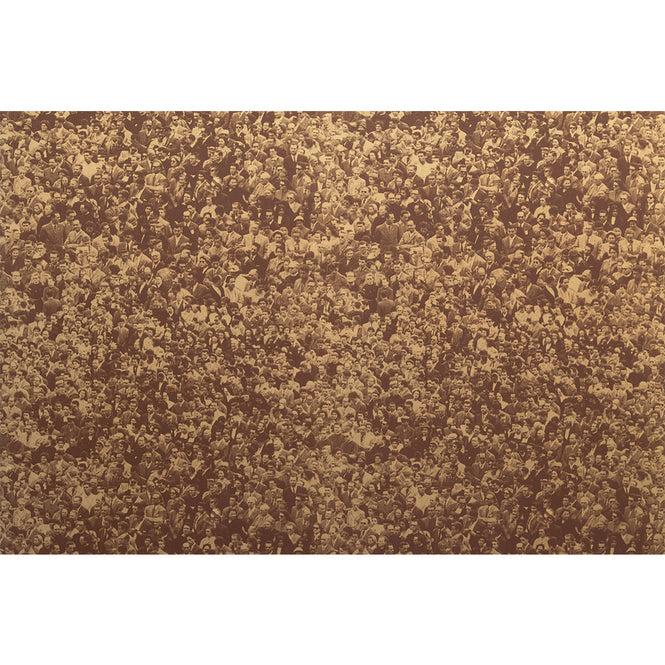 輸入壁紙 Andy Warhol / CROWD (Where's Warhol) / Sepia on Matte Gold Mylar