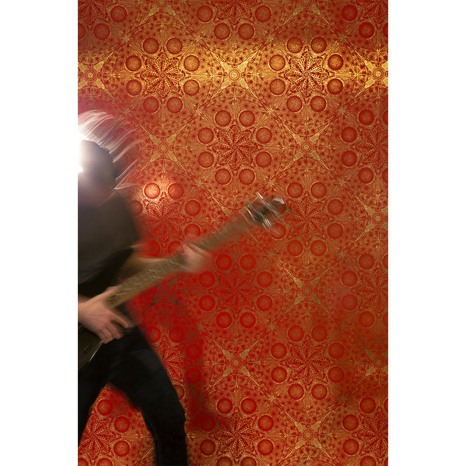 輸入壁紙 Flavor Paper / Musical Mandala / Fireball on Bright Gold Mylar