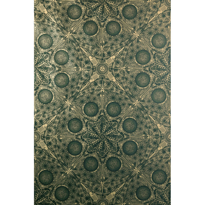 輸入壁紙 Flavor Paper / Musical Mandala / Northwest on Matte Gold Mylar