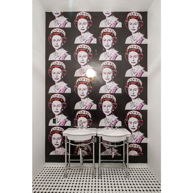 輸入壁紙 Andy Warhol / Queen Elizabeth / Neon Grey