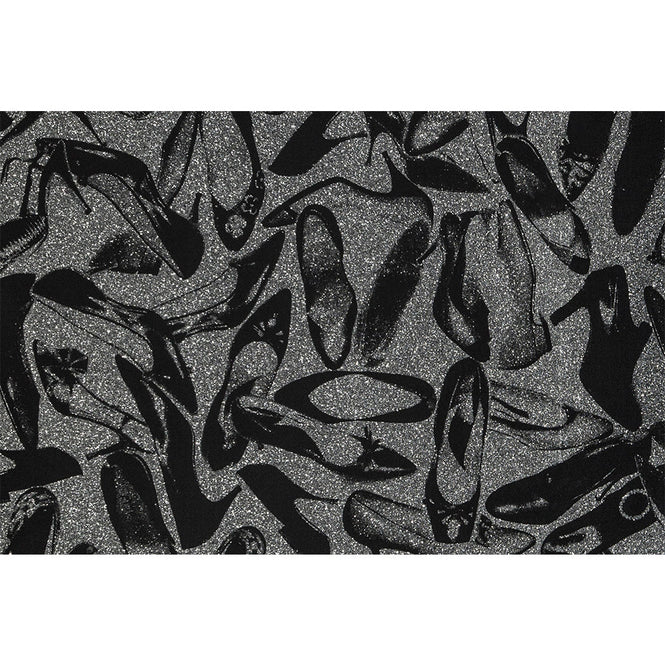 輸入壁紙 Andy Warhol / SHOES / Silver Dimond Dust on Ebony Clay Coated Paper