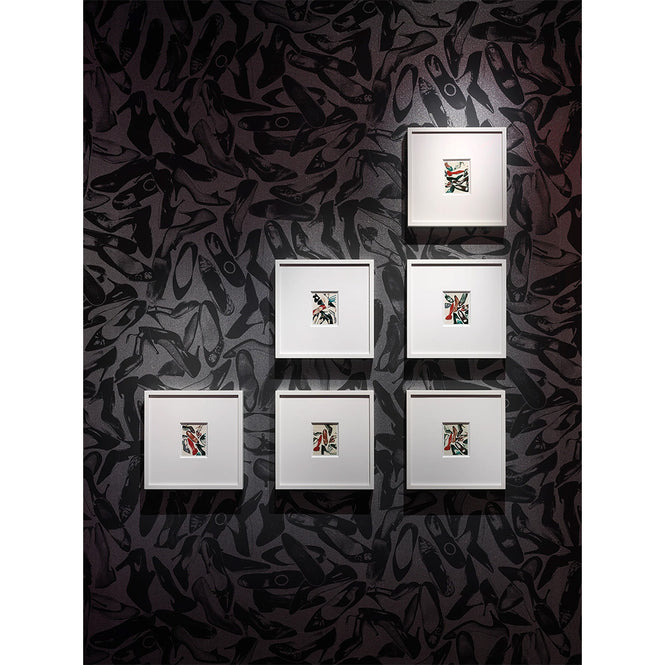 輸入壁紙 Andy Warhol / SHOES / Silver Dimond Dust on Ebony Clay Coated Paper