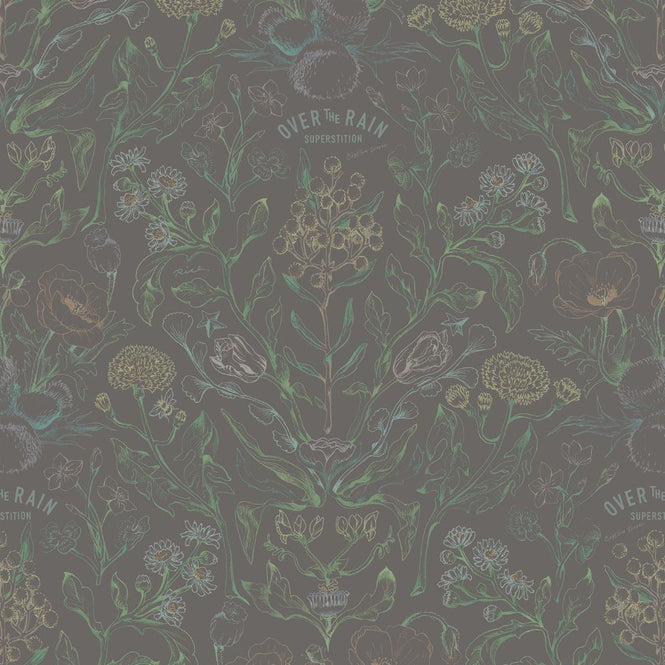 【WALLTZ】ヒガシテッペイ / over botanical charcoal gray NWZ-OBCG (49cm×2.5mサイズ)