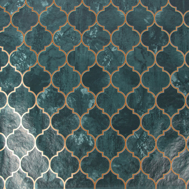 【切売m単位】Graham & Brown / OASIS / TEGULA TEAL/COPPER 112643